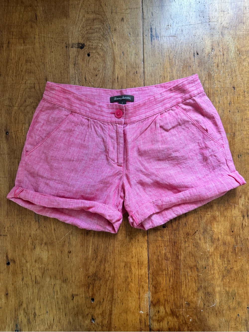 Tommy Bahama Sunset Pink Chambray Shorts Size 2